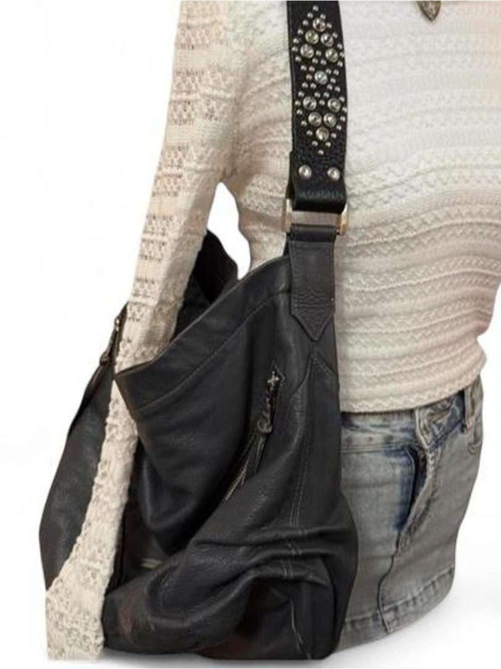 Y2K Tylie Malibu slouch leather moto shoulder bag